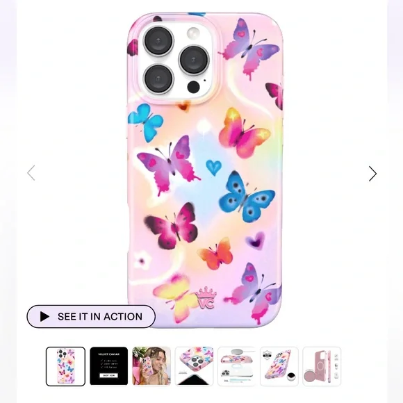 Velvet Caviar aura butterfly Pink iPhone 16 pro max case hardshell - Picture 9 of 9